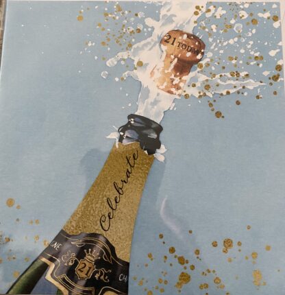 Champagne 21st birthday card