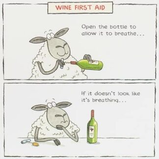 Funny Sheep Wine Bottle First Aid Happy Birthday Card