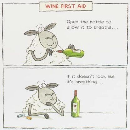 Funny Sheep Wine Bottle First Aid Happy Birthday Card
