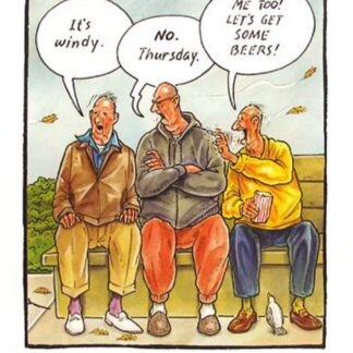 Humorous Blank/Birthday Greeting Card from the Lost the Plot Range - DEAF - It's Windy, No Thursday, Me Too, Let's Get Some Beers