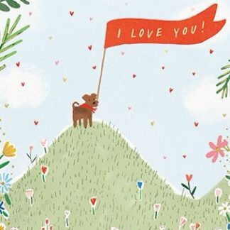 Valentines Day card I love you dog romance greetings card