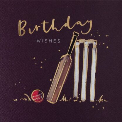 Cricket Birthday card Happy Birthday gold embossed foil