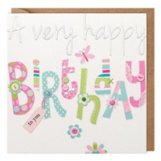 Lovely Colourful Letters Happy Birthday Card