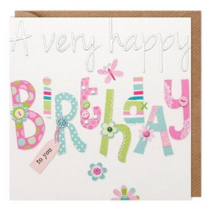 Lovely Colourful Letters Happy Birthday Card