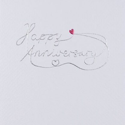Happy Anniversary foil text embossed greetings card