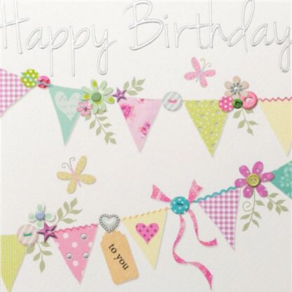 Birthday Bunting Happy Birthday card female sister mum aunt cousin
