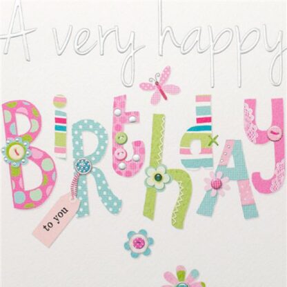 Birthday Letters Happy Birthday card for female sister mum aunt cousin