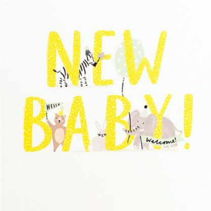 New Baby card unisex pastel embossed