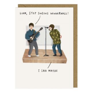 Wonderwall card Oasis inspired design humorous greetings card