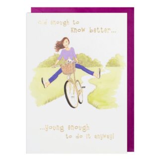 Young enough happy birthday card sassy range female birthday