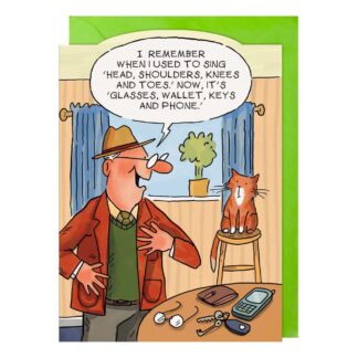 Sing greetings card forgetful humorous card birthday male