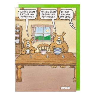 Porridge happy birthday funny humorous birthday card three bears