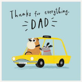 Father’s Day card taxi theme animal driving dad