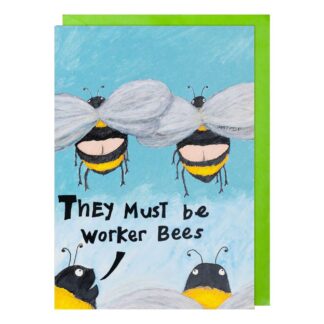 Worker bees greetings birthday card blank inside humorous card