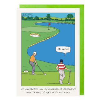 Opponent golf themed greetings card for celebration birthday