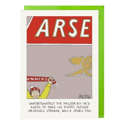 Football fan themed greetings card for Arsenal and Spurs fans