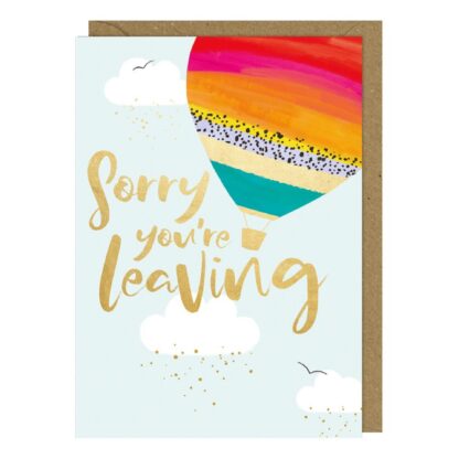 Leaving Hot Air Balloon greetings card