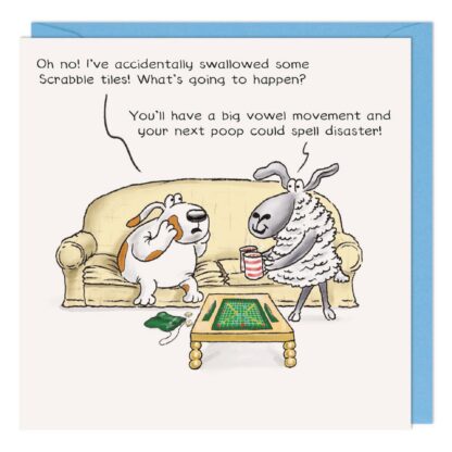 Scrabble tiles humorous birthday card