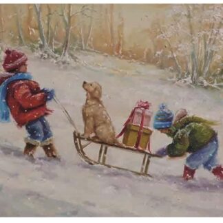 Delivering the presents Christmas cards