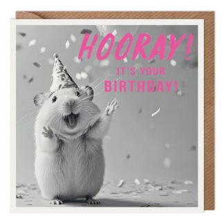 Hooray! Hamster Birthday Card Celebration