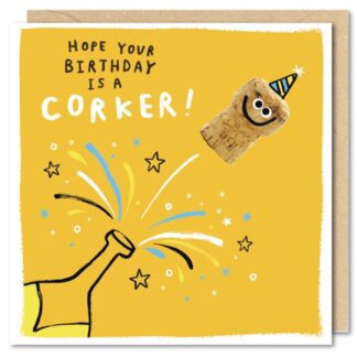 Cork Birthday Card Happy Birthday champagne cork popping