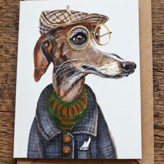 Dogfather greetings card by Jurga Ryan Art blank inside humorous dog design