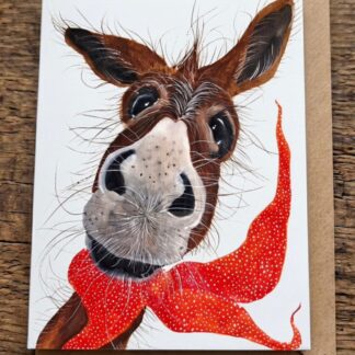 Hay There! greetings card by Jurga Ryan Art blank inside donkey design