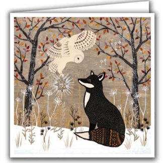 The Gift of Guiding Light greetings card fox and owl design blank inside birthday card
