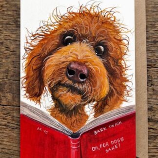 Oh for Dog’s Sake! greetings card by Jurga Ryan Art blank inside humorous dog design