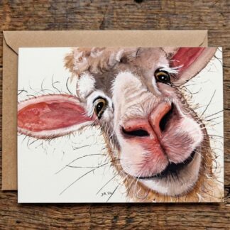 Sheepish greetings card by Jurga Ryan Art blank inside sheep design